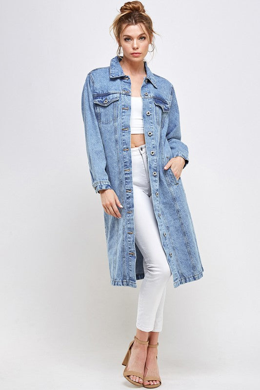 WHITE NON-STRETCH THIRD QUARTER DENIM JACKET - lolaluxeshop