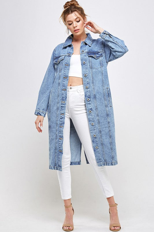 WHITE NON-STRETCH THIRD QUARTER DENIM JACKET - lolaluxeshop