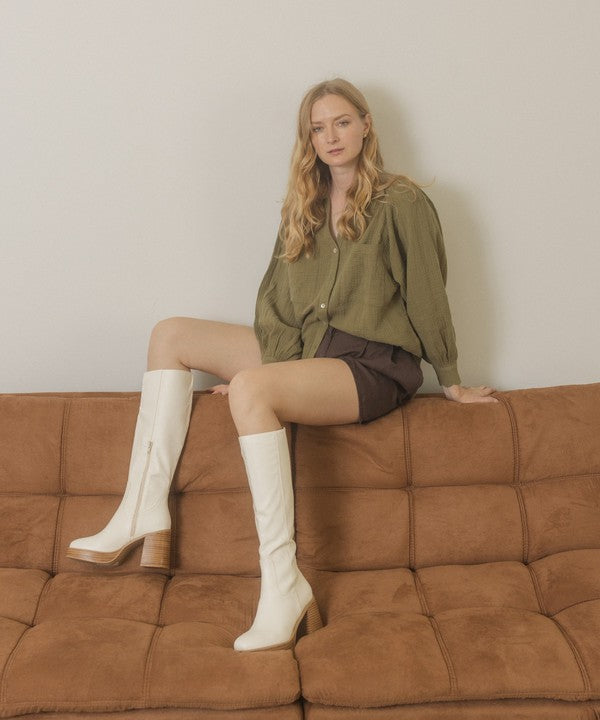 Oasis Society Juniper - Platform Knee-High Boots - lolaluxeshop