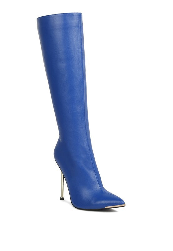 HALE Faux Leather Pointed Heel Calf Boots - lolaluxeshop