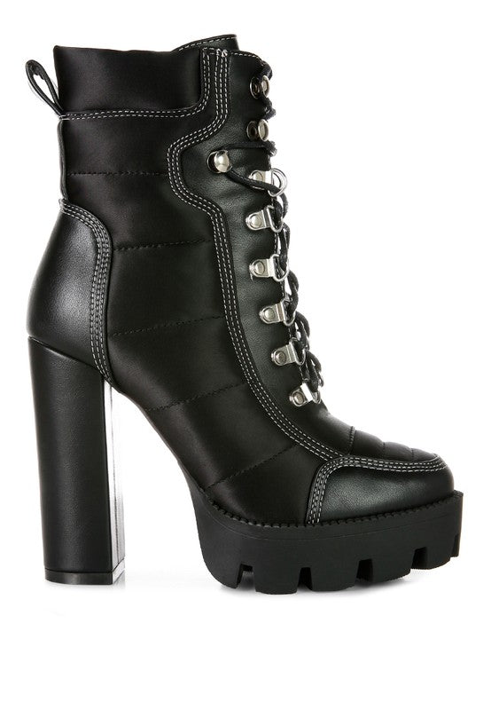 SCOTCH High Heel Quilted Satin Biker Boots - lolaluxeshop