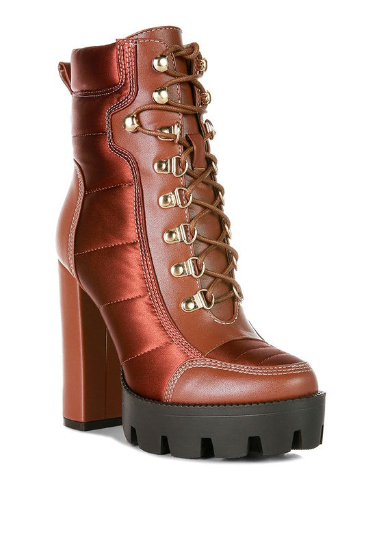 SCOTCH High Heel Quilted Satin Biker Boots - lolaluxeshop