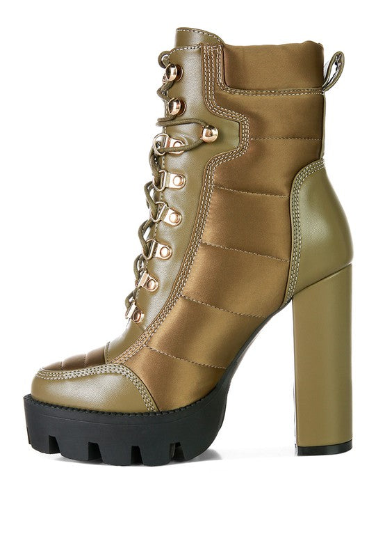 SCOTCH High Heel Quilted Satin Biker Boots - lolaluxeshop