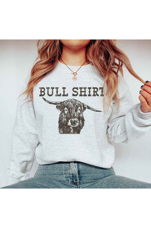 BULL SHIRT GRAPHIC SWEATSHIRT PLUS SIZE - lolaluxeshop