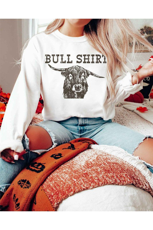 BULL SHIRT GRAPHIC SWEATSHIRT PLUS SIZE - lolaluxeshop