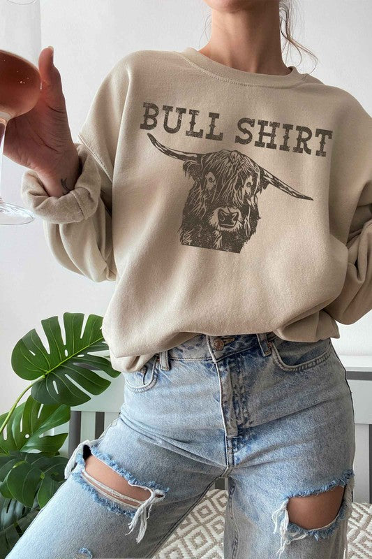 BULL SHIRT GRAPHIC SWEATSHIRT PLUS SIZE - lolaluxeshop