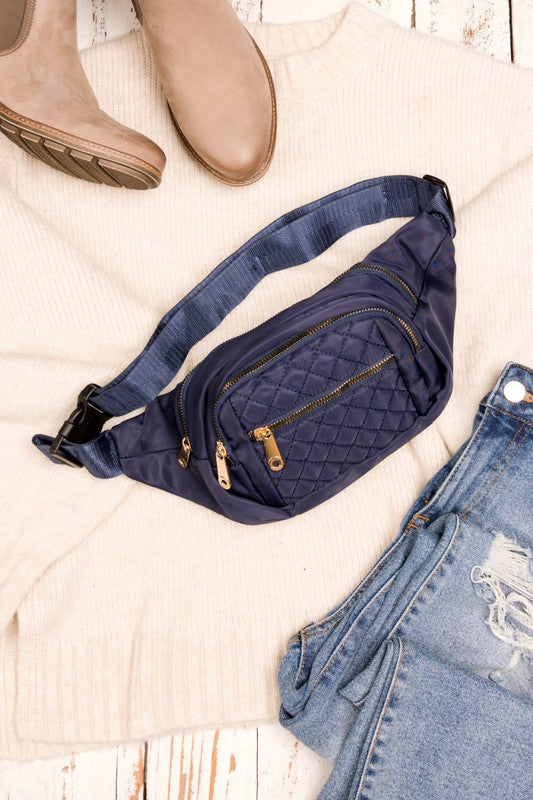 Quilted Belt Sling Bum Bag - lolaluxeshop