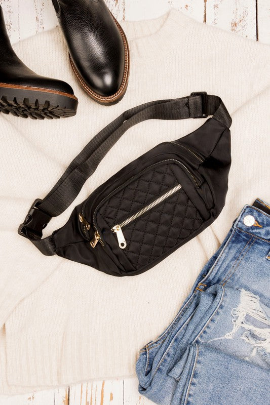 Quilted Belt Sling Bum Bag - lolaluxeshop