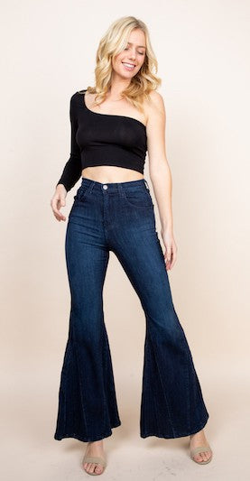 flare jean bell bottom wide leg denim pants - lolaluxeshop