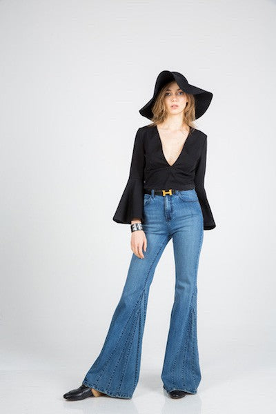 flare jean bell bottom wide leg denim pants - lolaluxeshop