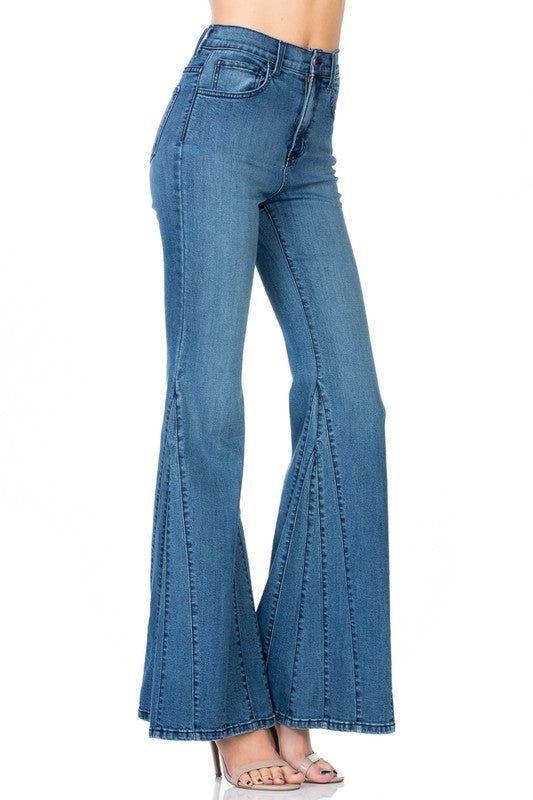 flare jean bell bottom wide leg denim pants - lolaluxeshop