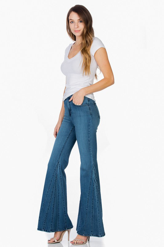 flare jean bell bottom wide leg denim pants - lolaluxeshop