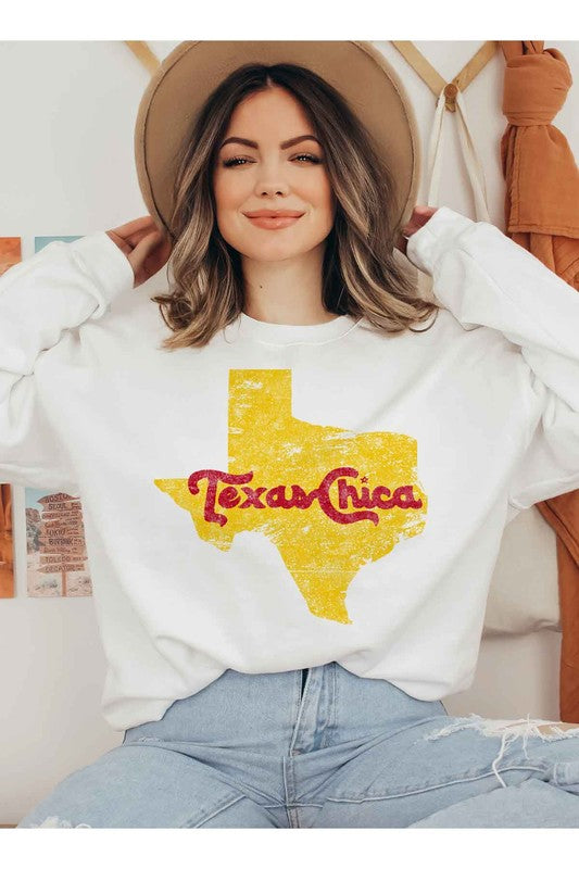 TEXAS CHICA GRAPHIC PLUS SIZE SWEATSHIRT - lolaluxeshop