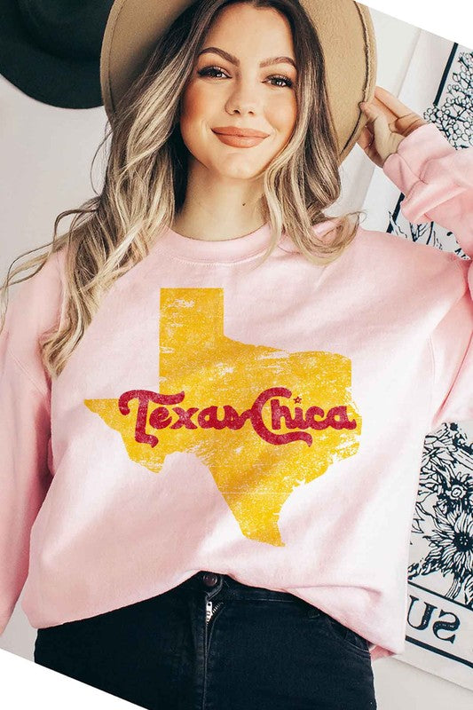 TEXAS CHICA GRAPHIC PLUS SIZE SWEATSHIRT - lolaluxeshop