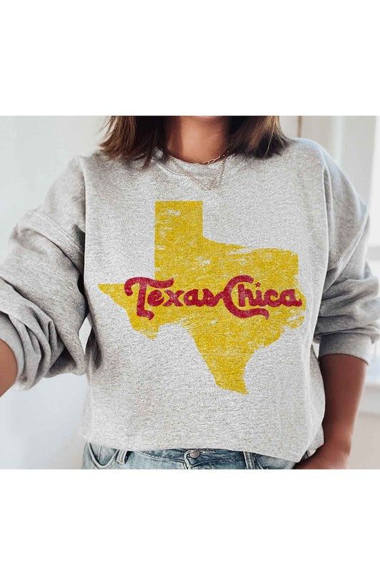 TEXAS CHICA GRAPHIC PLUS SIZE SWEATSHIRT - lolaluxeshop