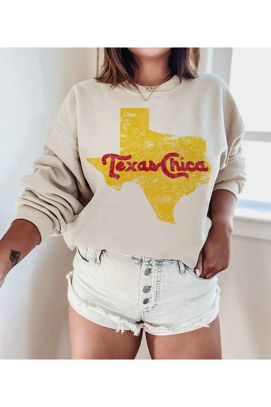 TEXAS CHICA GRAPHIC PLUS SIZE SWEATSHIRT - lolaluxeshop