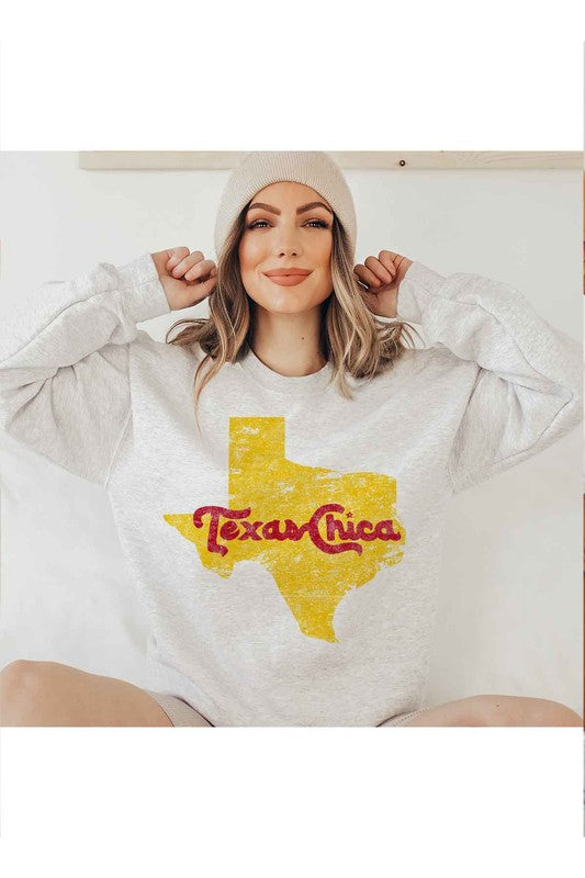 TEXAS CHICA GRAPHIC PLUS SIZE SWEATSHIRT - lolaluxeshop