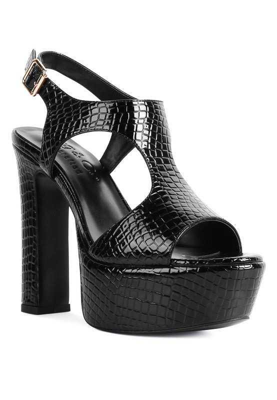 CROFT Croc High Heeled Cut Out Sandals - lolaluxeshop