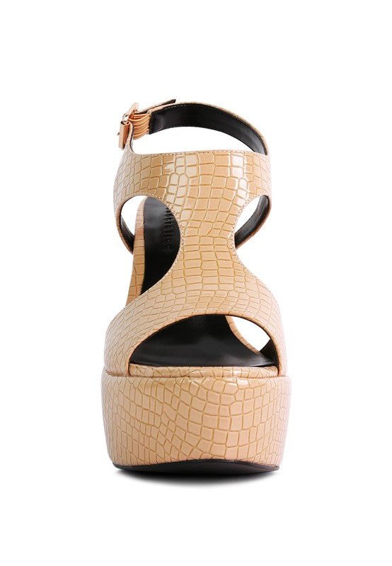 CROFT Croc High Heeled Cut Out Sandals - lolaluxeshop