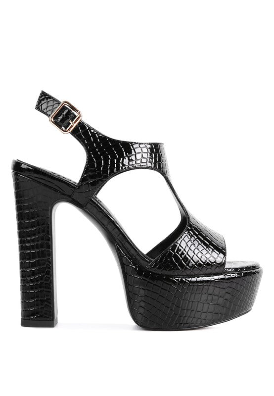 CROFT Croc High Heeled Cut Out Sandals - lolaluxeshop