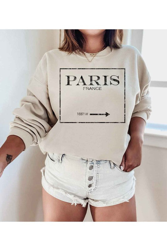 PARIS FRANCE GRAPHIC SWEATSHIRT - lolaluxeshop