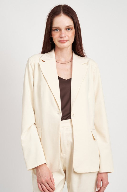 OVERSIZED CUTEDGE DETAIL BLAZER - lolaluxeshop