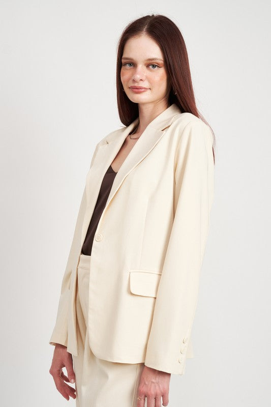 OVERSIZED CUTEDGE DETAIL BLAZER - lolaluxeshop