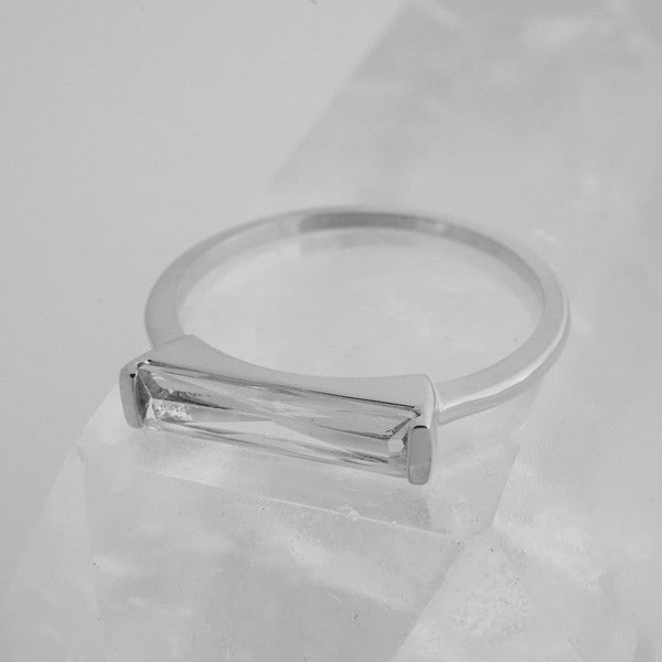 Lorena Long Crystal Baguette Ring - lolaluxeshop