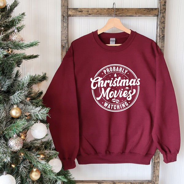 Probably Watching Christmas Movies Sweatshirt - lolaluxeshop