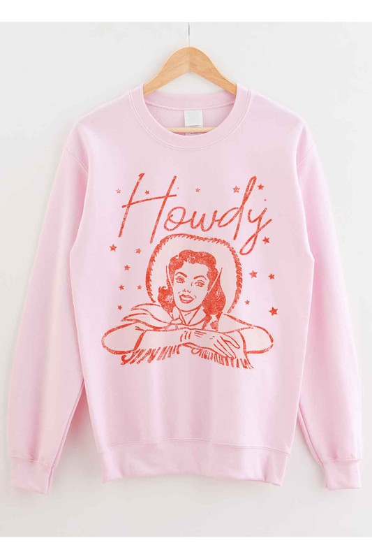 HOWDY COWGIRL GRAPHIC PLUS SIZE SWEATSHIRT - lolaluxeshop