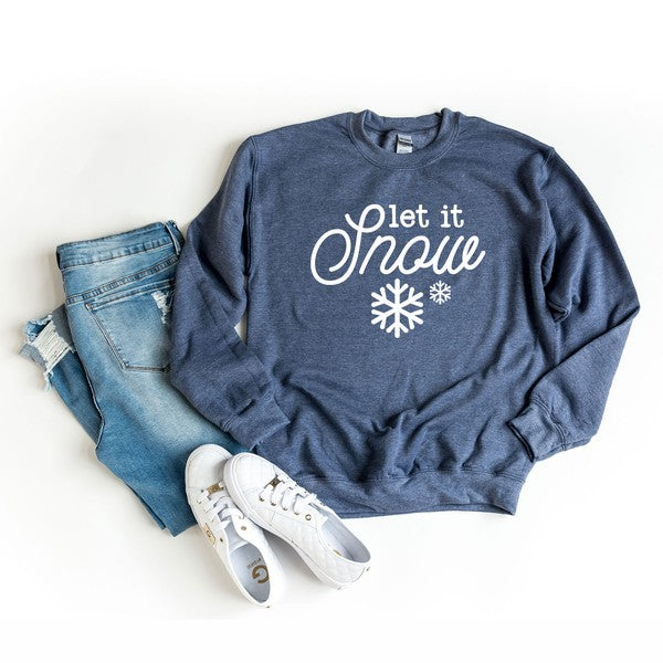 Let It Snow Snowflake Graphic Sweatshirt - lolaluxeshop