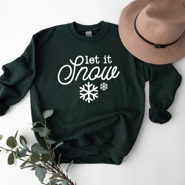 Let It Snow Snowflake Graphic Sweatshirt - lolaluxeshop