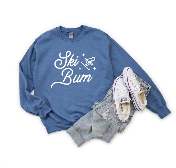 Ski Bum Skier Graphic Sweatshirt - lolaluxeshop