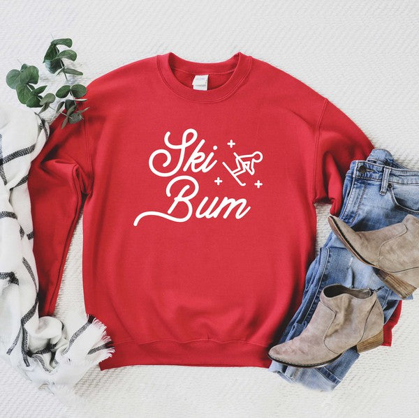 Ski Bum Skier Graphic Sweatshirt - lolaluxeshop