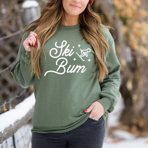 Ski Bum Skier Graphic Sweatshirt - lolaluxeshop