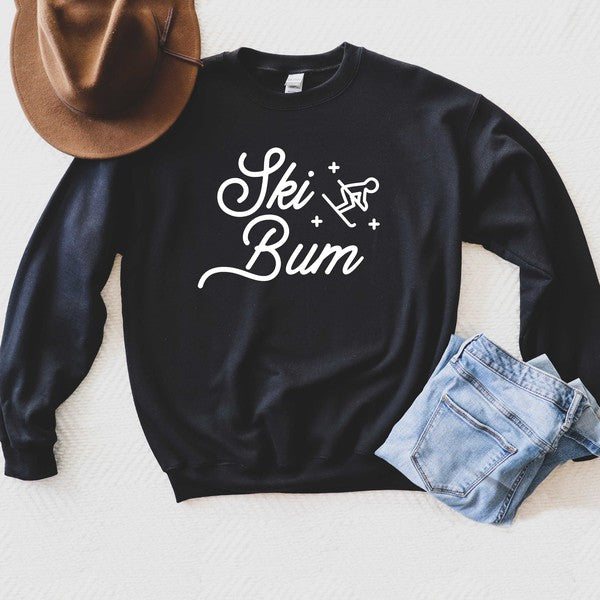 Ski Bum Skier Graphic Sweatshirt - lolaluxeshop