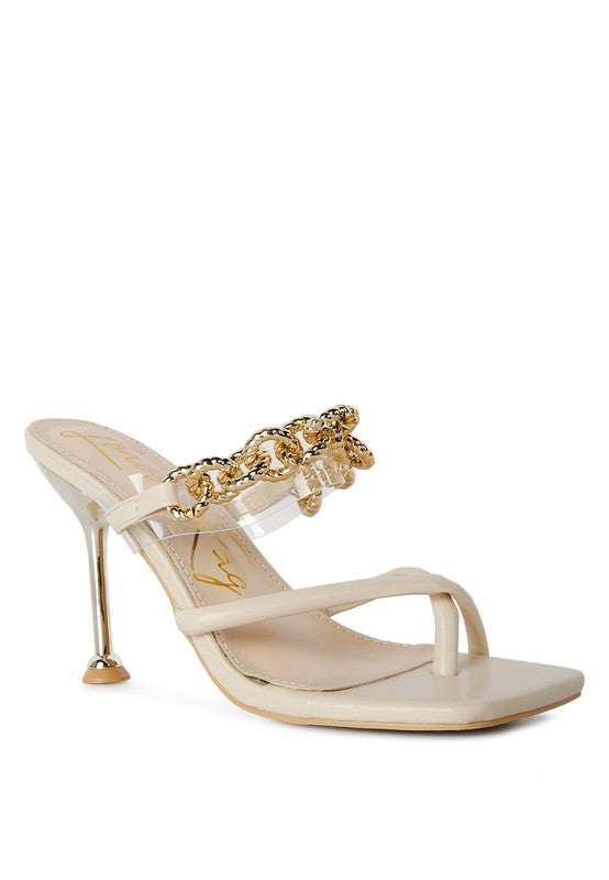 Social Bee Diamante Strap Heeled Sandals - lolaluxeshop