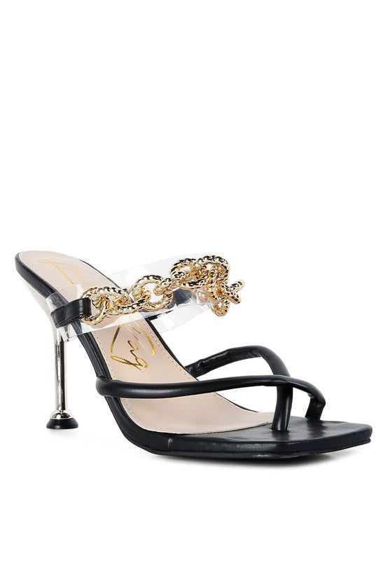 Social Bee Diamante Strap Heeled Sandals - lolaluxeshop