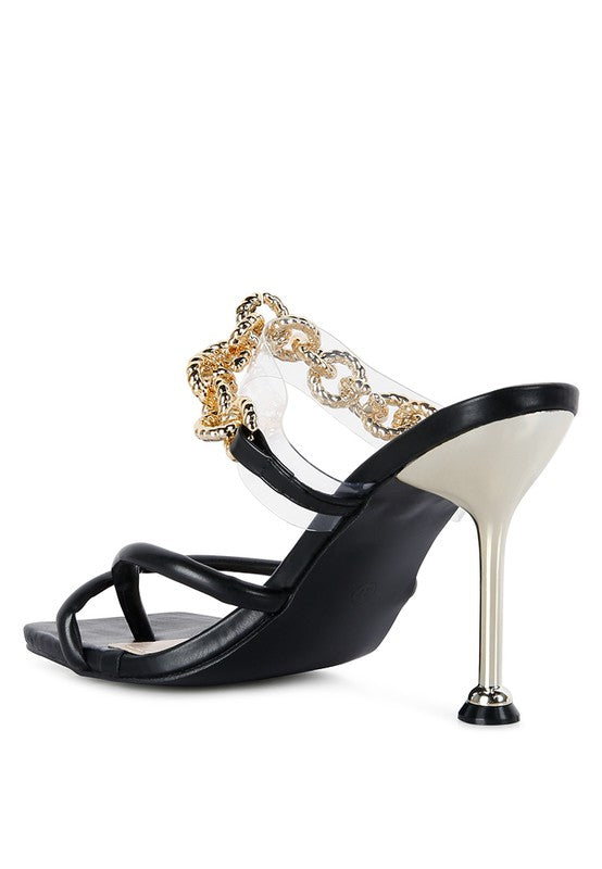 Social Bee Diamante Strap Heeled Sandals - lolaluxeshop