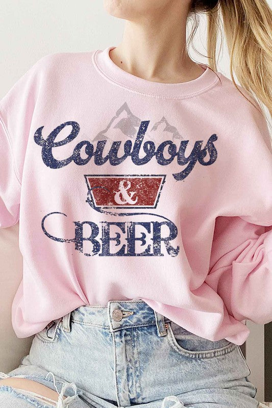 COWBOYS N BEER WESTERN PLUS SIZE SWEATSHIRT - lolaluxeshop