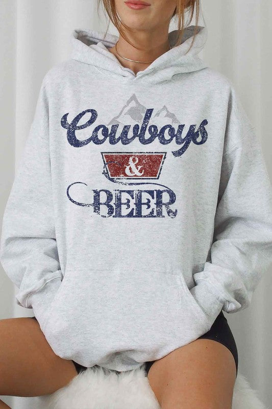 COWBOYS N BEER WESTERN GRAPHIC HOODIE - lolaluxeshop