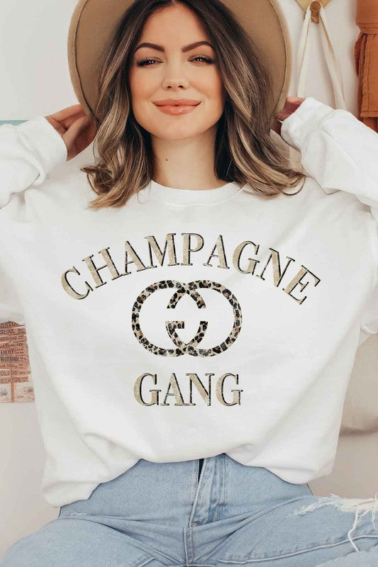 CHAMPAGNE GANG PLUS SIZE SWEATSHIRT - lolaluxeshop