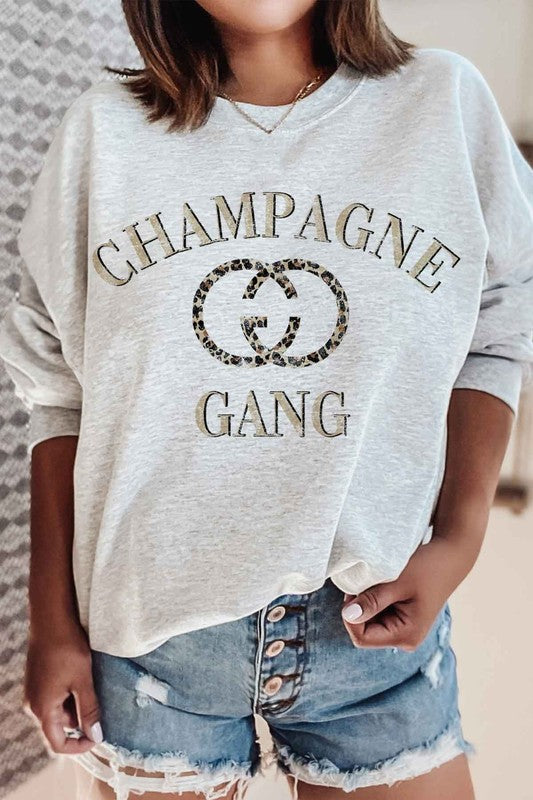 CHAMPAGNE GANG PLUS SIZE SWEATSHIRT - lolaluxeshop