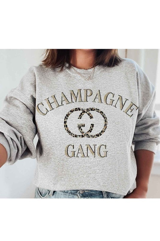 CHAMPAGNE GANG PLUS SIZE SWEATSHIRT - lolaluxeshop