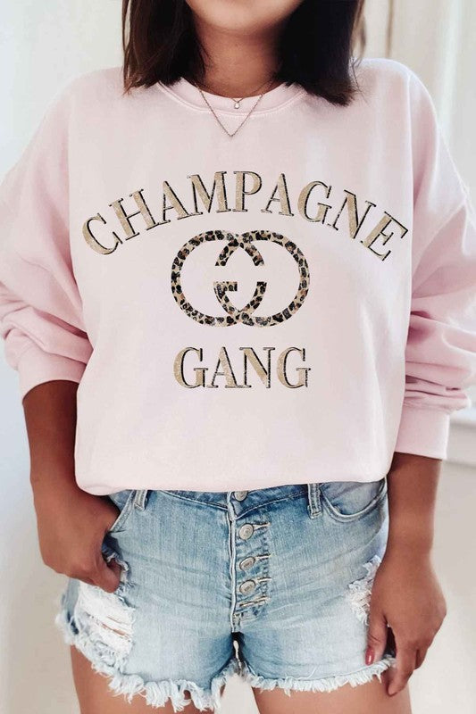 CHAMPAGNE GANG PLUS SIZE SWEATSHIRT - lolaluxeshop