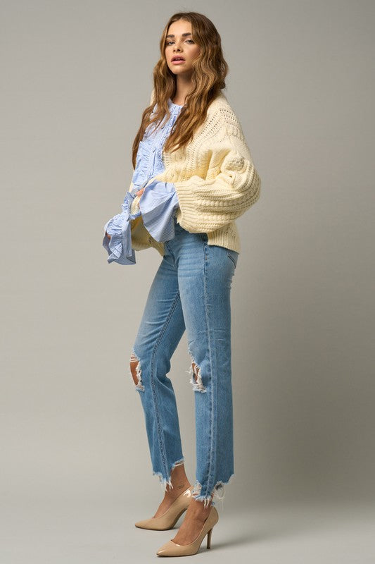 HIGH RISE STRAIGHT CROP JEANS - lolaluxeshop