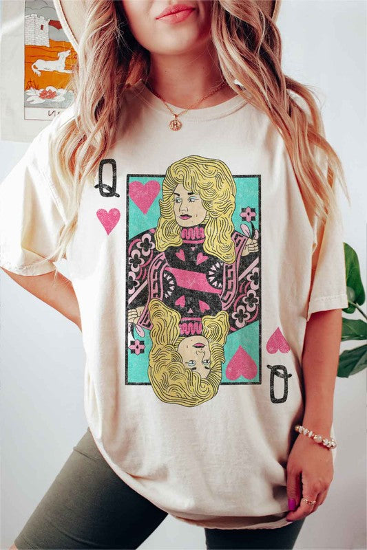 DOLLY QUEEN OF HEARTS GRAPHIC T-SHIRT - lolaluxeshop