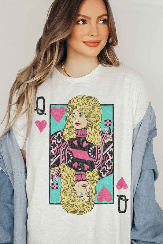 DOLLY QUEEN OF HEARTS GRAPHIC T-SHIRT - lolaluxeshop