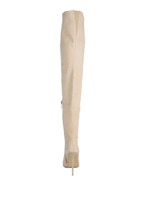 Atelier Stretch Faux Suede Stiletto Long Boots - lolaluxeshop