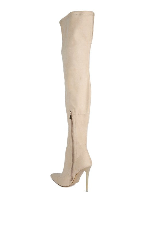 Atelier Stretch Faux Suede Stiletto Long Boots - lolaluxeshop